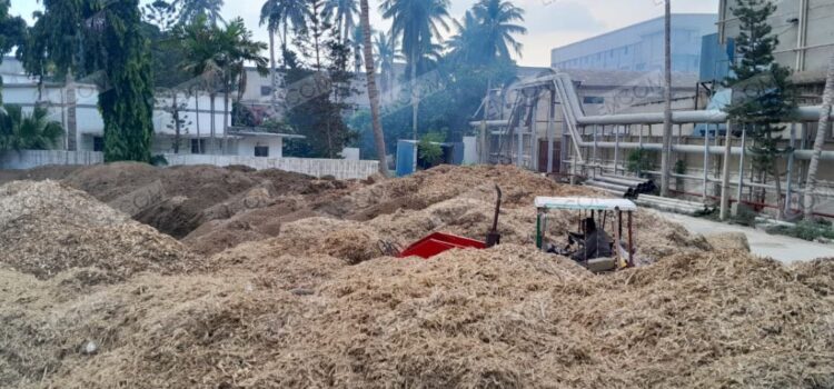 How Biomass Boilers Help Pakistani Industries Stay Ahead of Environmental Regulations Biomass fuel stockpile at a leading textile mill in Karachi