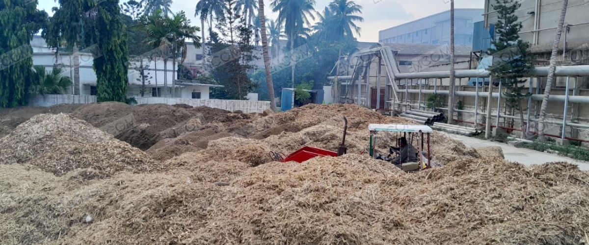Biomass fuel stockpile at a leading textile mill in Karachi