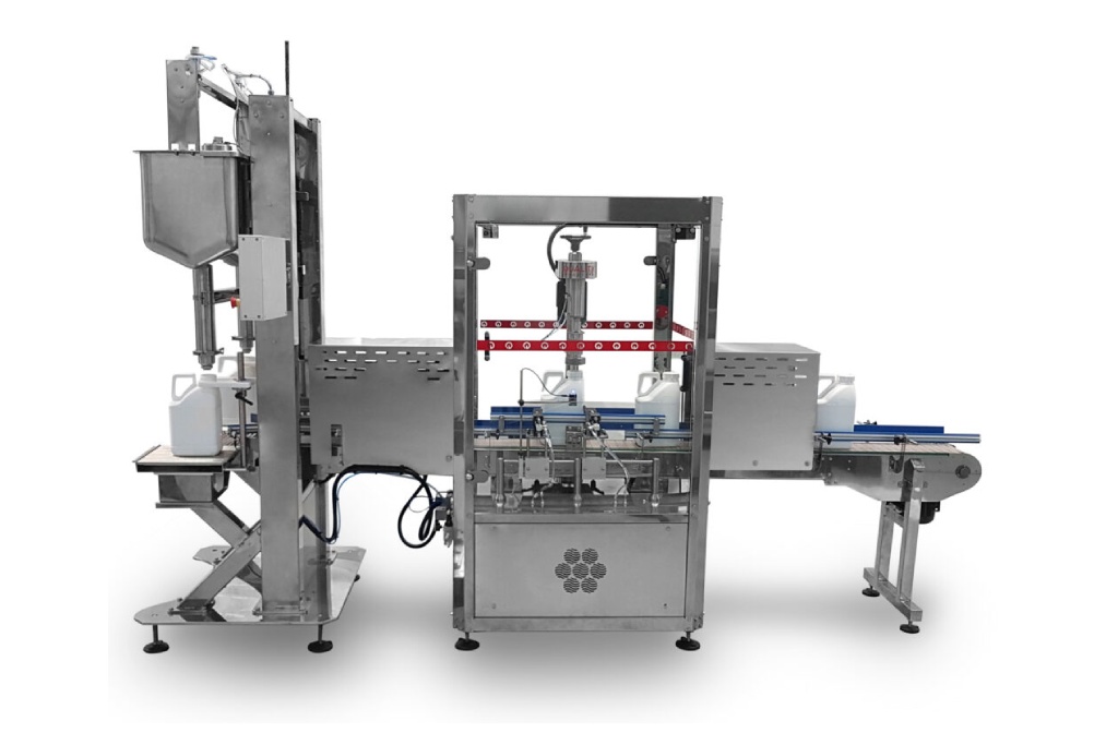 2-Nozzle Filling Machine with Automatic Closing via Servomotor