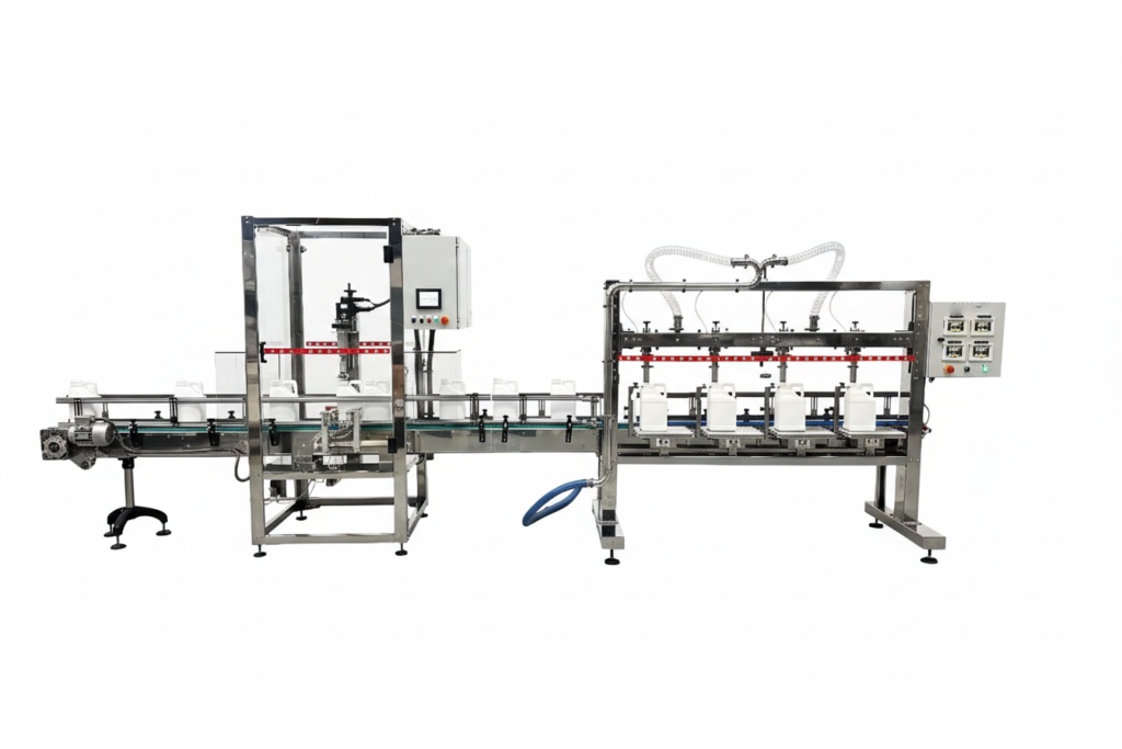 4-Spout Filling Machine: Buckets and Gallons up to 50L